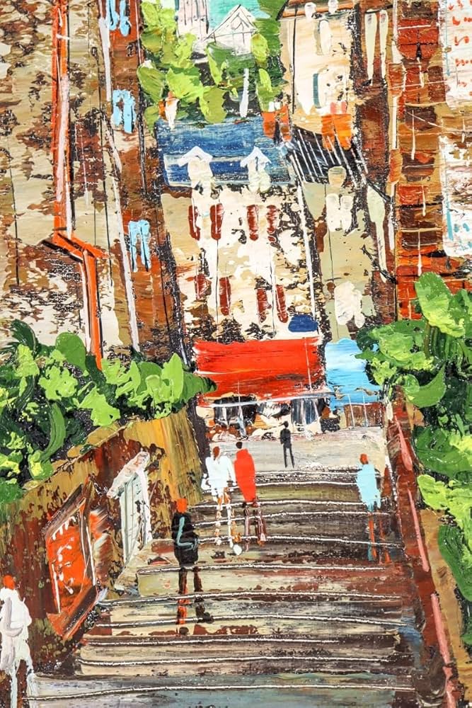 「真作」定岡宏「PARIS カフェロイ」風景画　油彩画　額装　サイン有り　SM号 真作」定岡宏「PARIS カフェロイ」風景画 油彩画 額装 サイン